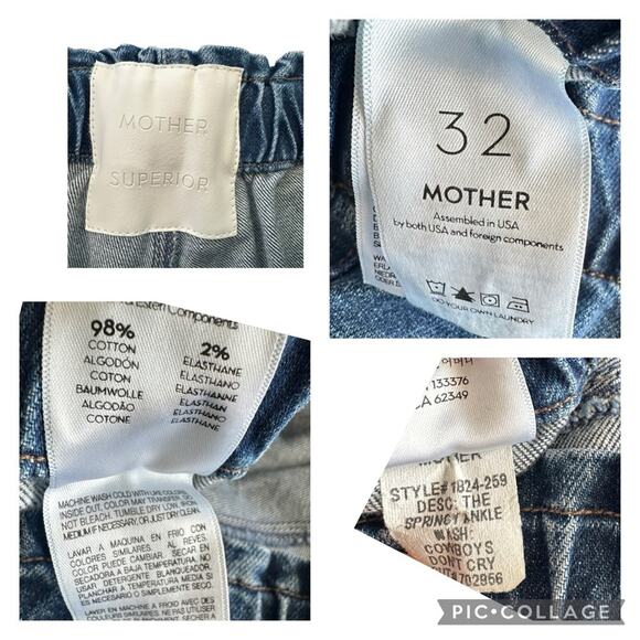MOTHER SUPERIOR The Springy Ankle High Rise Straight Size 32 Cowboys Don’t Cry - Picture 13 of 13